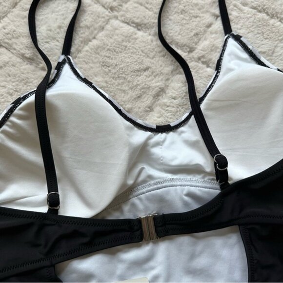Cupshe | Black and White Gingham Ruffle One-Piece Swim Bathing Suit | Size XXL - Picture 4 of 8